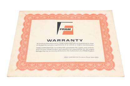 Fram DP012-45 1968 Replacement Filter Chart