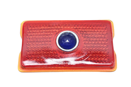 Lynx-Eye B-438 Red Glass Blue Dot Tail Light Lens NOS