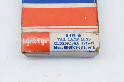 Lynx-Eye B-438 Red Glass Blue Dot Tail Light Lens NOS