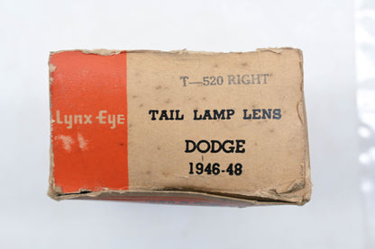 Lynx-Eye T-520, T520, 1149367 Red Glass Right Tail Light Lens NOS