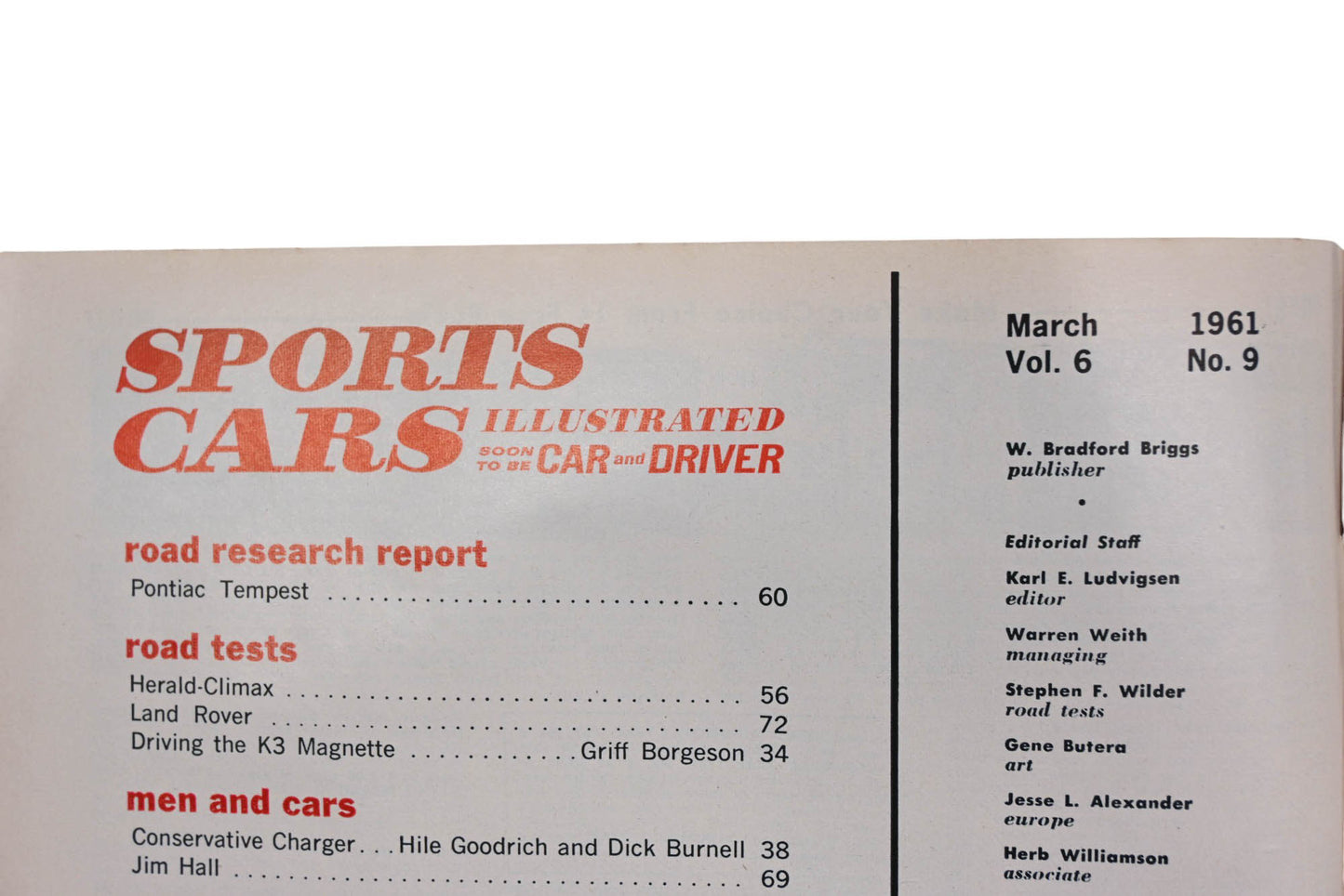 Sports Car Illustrated AH024-22 March 1961 Magazine