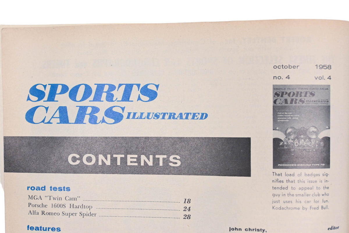 Sports Car Illustrated AH024-25 October 1958 Magazine