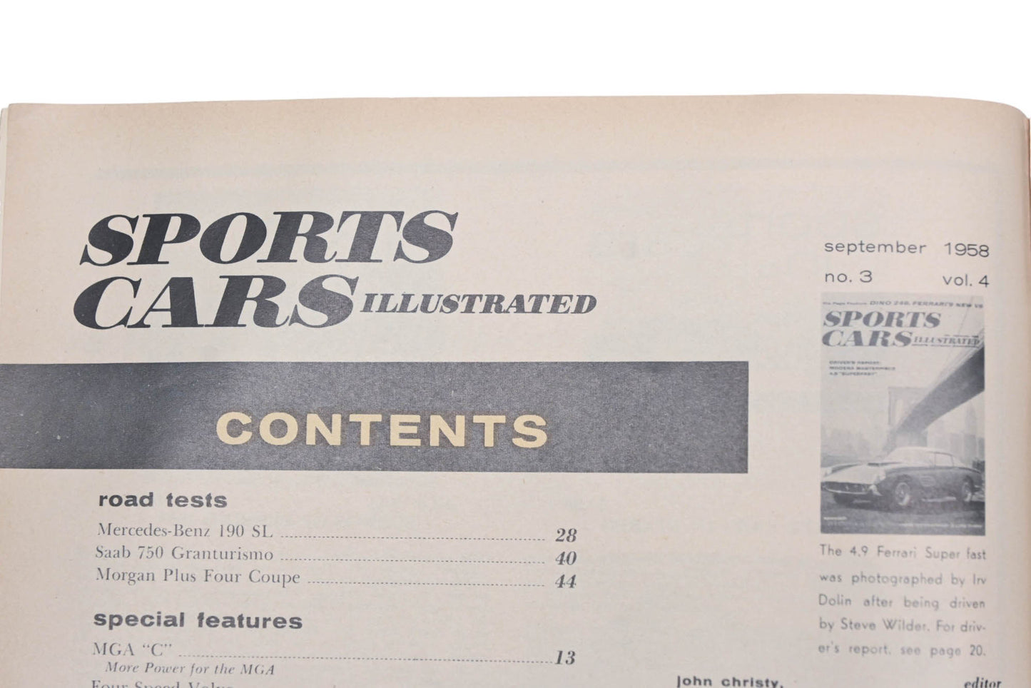 Sports Car Illustrated AH024-26 September 1958 Magazine