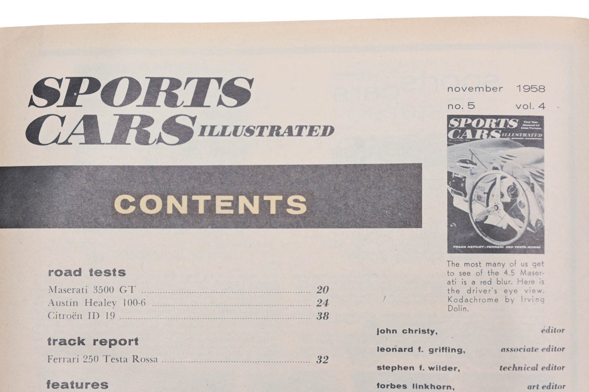 Sports Car Illustrated AH024-27 November 1958 Magazine