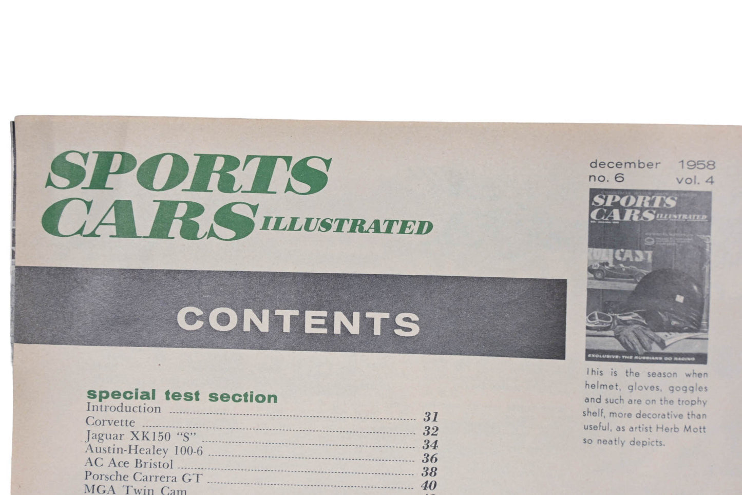 Sports Car Illustrated AH024-28 December 1958 Magazine