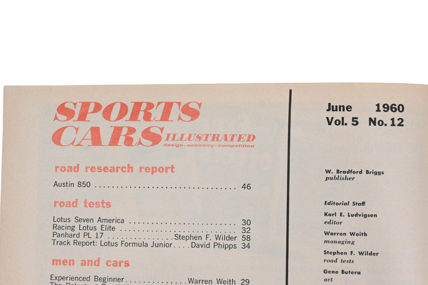 Sports Car Illustrated AH024-36 June 1960 Magazine
