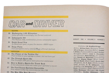 Car And Driver AH024-41 August 1962 Magazine