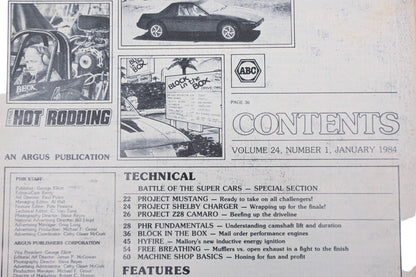 Popular Hot Rodding AH024-48 January 1984 Magazine