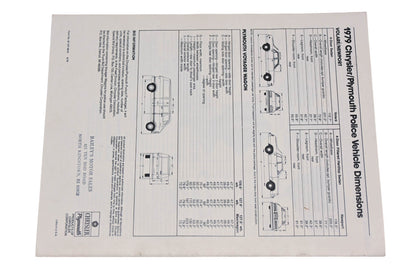 Chrysler 81-107-9014 1979 Chrysler/Plymouth Ploice Vechicles Sales Brochure