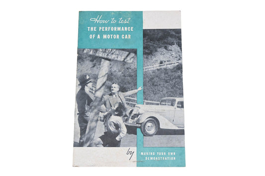 General Motors LM008-15 How To Test The Performance Of A Motor Car Booklet