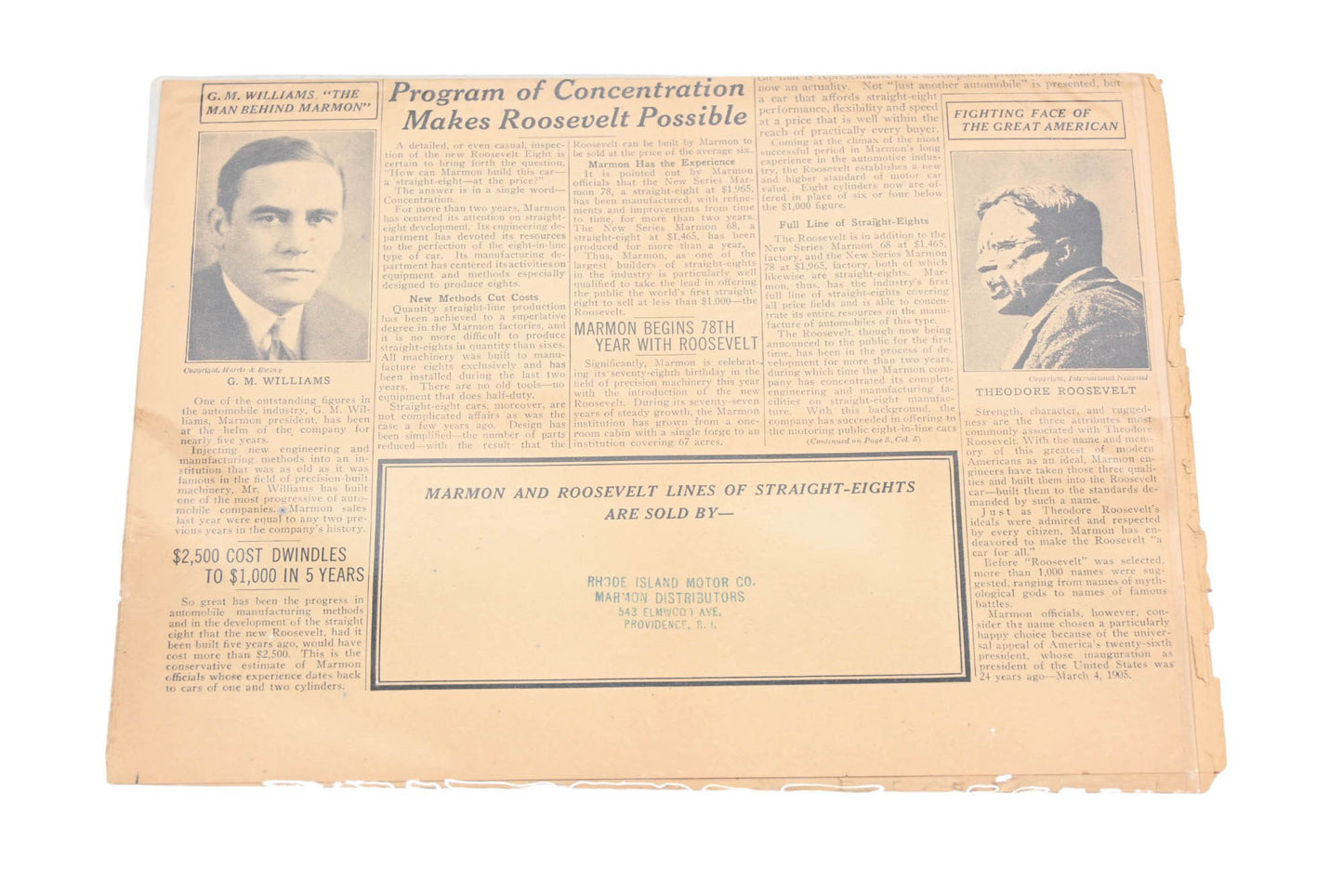 Marmon LM008-25 1929 The Roosevelt News Mailer