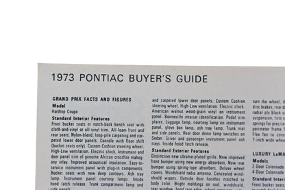 General Motors LM008-26 1973 Pontiac Buyer's Guide