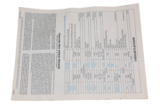 Chevrolet D-49476 1968 Sportvan Specifications Sales Brochure