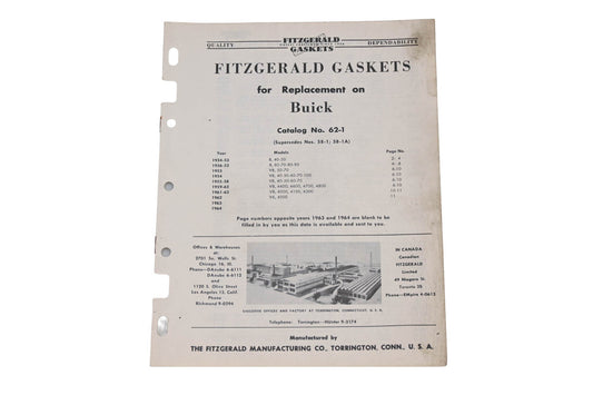 Fitzgerald 62-1 Buick Replacement Gaskets Catalog