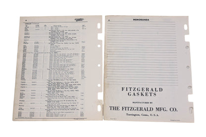 Fitzgerald 58-2, 58-2A Cadillac Replacement Gaskets Catalog