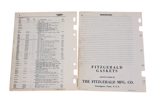 Fitzgerald 58-2, 58-2A Cadillac Replacement Gaskets Catalog