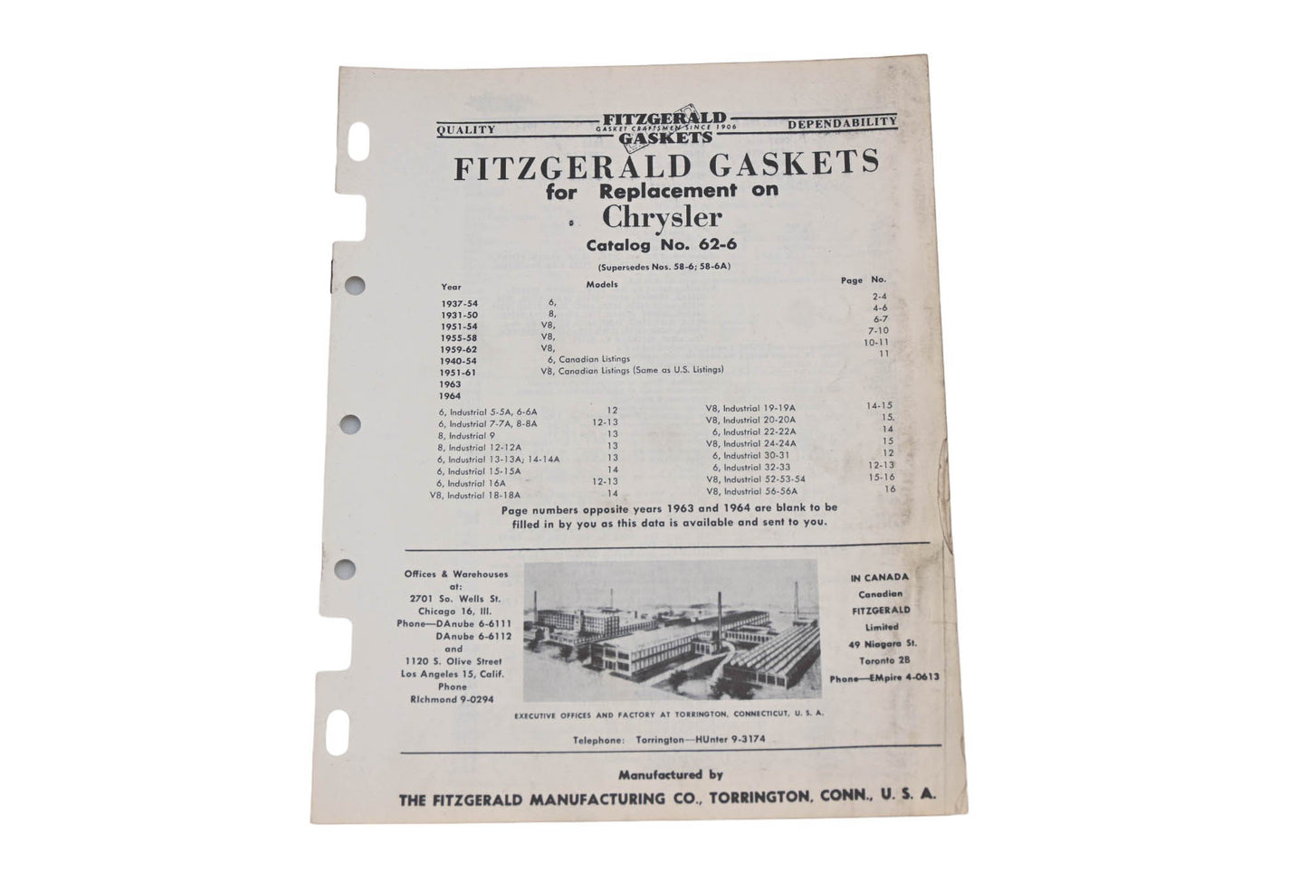 Fitzgerald 62-6 Chrysler Replacement Gaskets Catalog