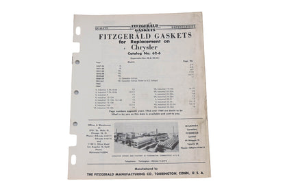 Fitzgerald 62-6 Chrysler Replacement Gaskets Catalog