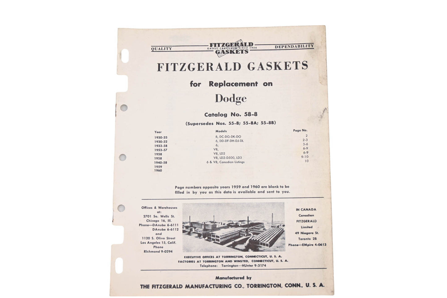 Fitzgerald 58-8 Dodge Replacement Gaskets Catalog