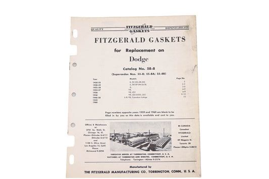 Fitzgerald 58-8 Dodge Replacement Gaskets Catalog