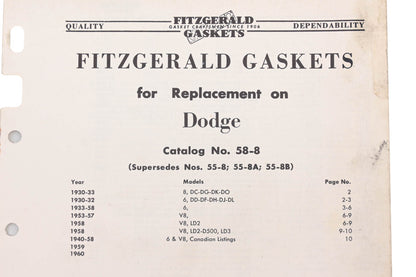 Fitzgerald 58-8 Dodge Replacement Gaskets Catalog