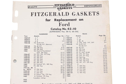 Fitzgerald 62-10 Ford Replacement Gaskets Catalog