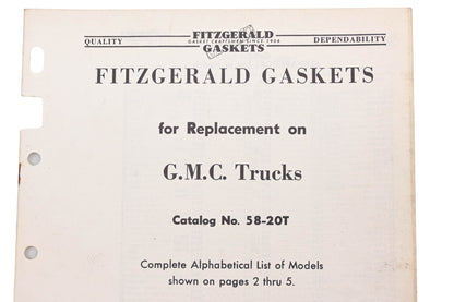 Fitzgerald 58-20T GMC Trucks Relacement Gaskets Catalog