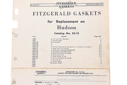 Fitzgerald 55-13, 55-13A Hudson Replacement Gaskets Catalog
