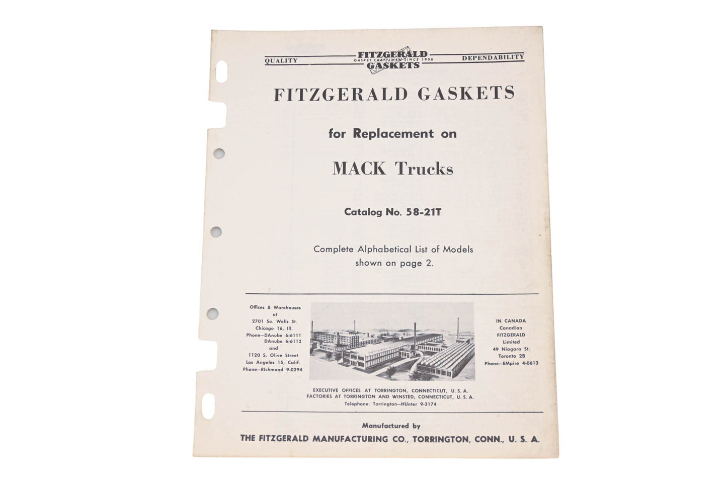 Fitzgerald 58-21T Mack Trucks Replacement Gaskets Catalog
