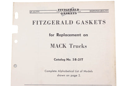 Fitzgerald 58-21T Mack Trucks Replacement Gaskets Catalog