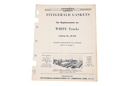 Fitzgerald 58-22T White Trucks Replacment Gaskets Catalog