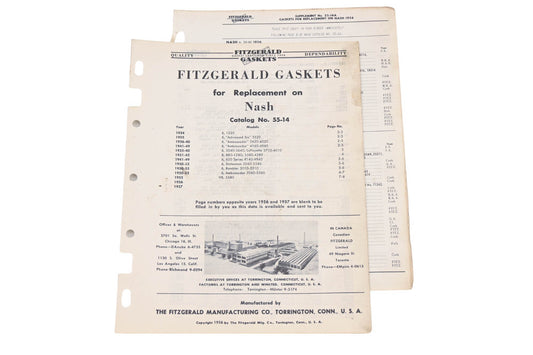 Fitzgerald 55-14, 55-14A Nash Replacement Gaskets Catalog