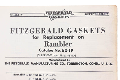 Fitzgerald 62-19 Rambler Replacement Gaskets Catalog