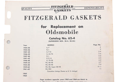 Fitzgerald 62-4 Oldsmobile Replacement Gaskets Catalog