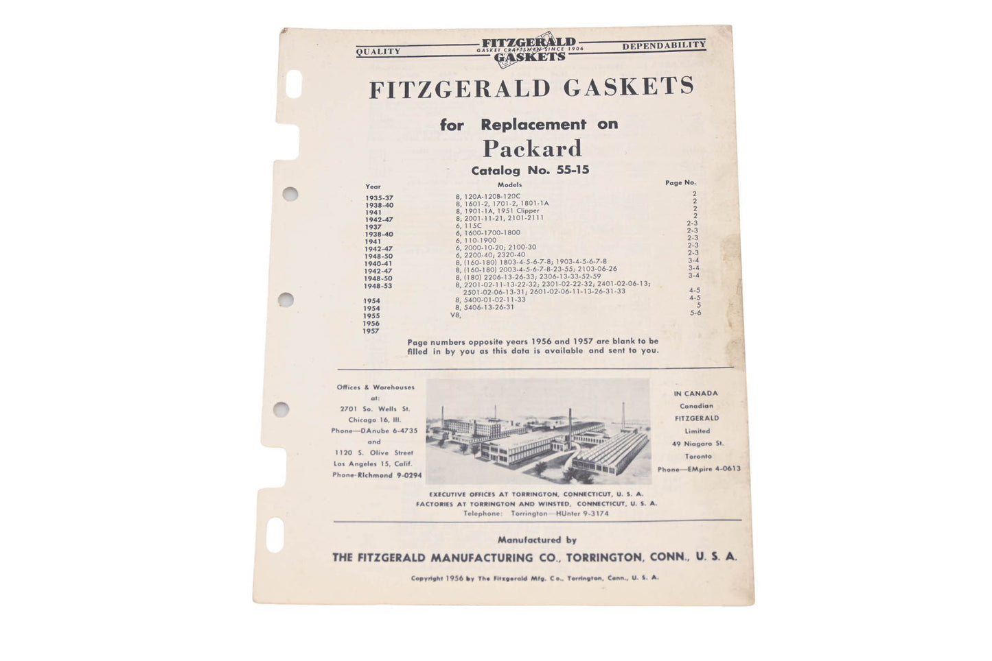 Fitzgerald 55-15 Packard Replacement Gaskets Catalog
