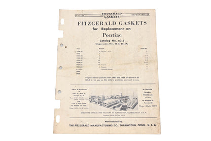 Fitzgerald 62-5 Pontiac Replacement Gaskets Catalog