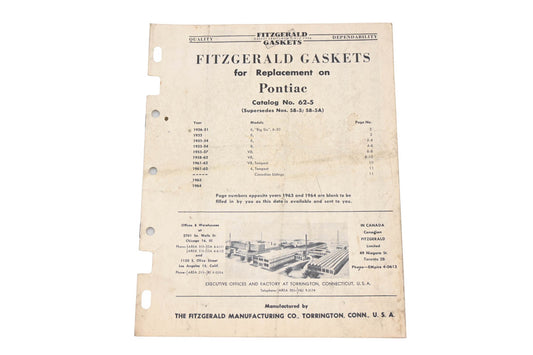 Fitzgerald 62-5 Pontiac Replacement Gaskets Catalog