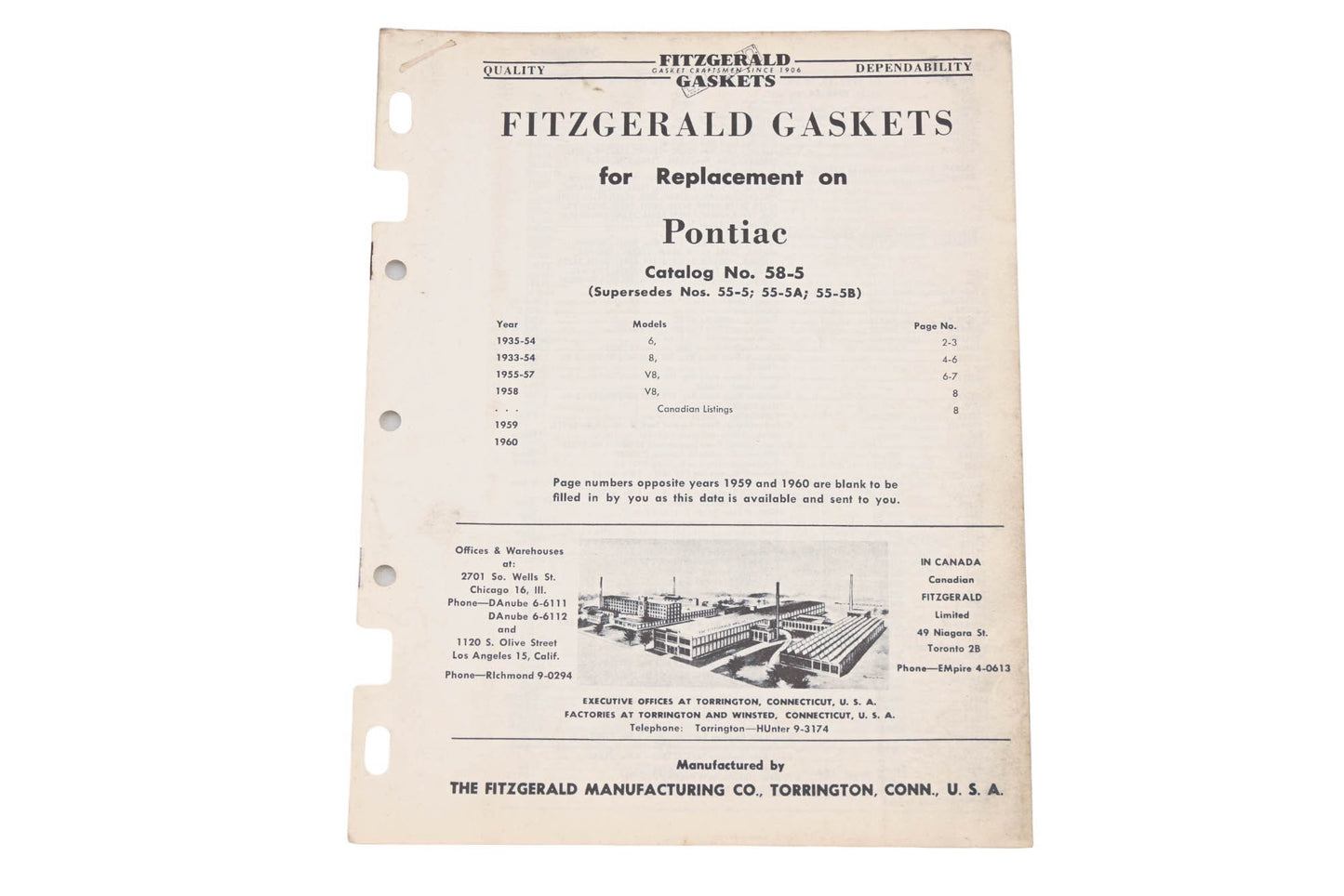 Fitzgerald 58-5 Pontiac Replacement Gaskets Catalog