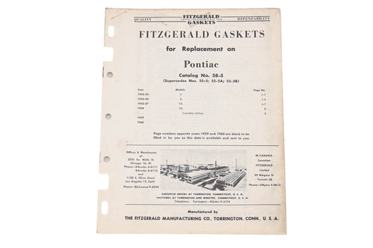 Fitzgerald 58-5 Pontiac Replacement Gaskets Catalog