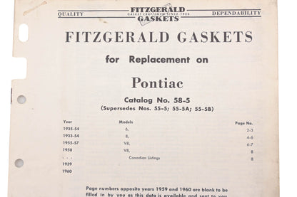 Fitzgerald 58-5 Pontiac Replacement Gaskets Catalog