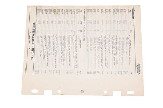 Fitzgerald 62-16 Studebaker Replacement Gaskets Catalog