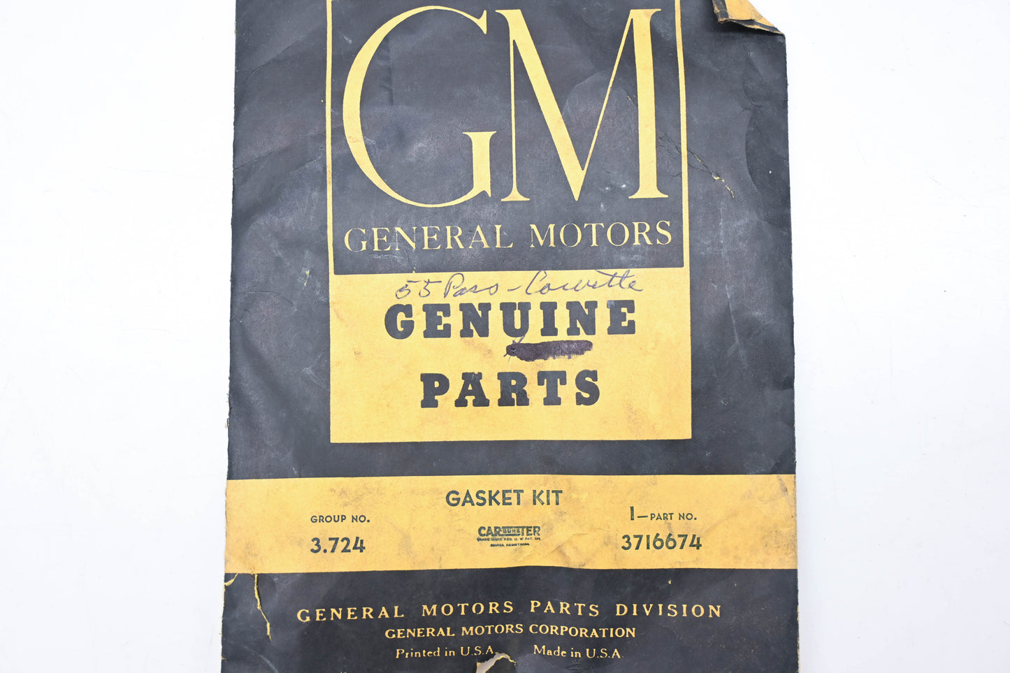 General Motors 3716674 Carburetor Gasket Kit NOS