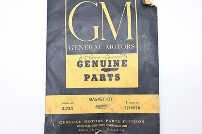 General Motors 3716674 Carburetor Gasket Kit NOS