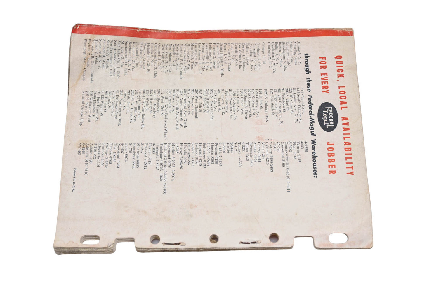 Federal Mogul 49A Jobbers' Catalog