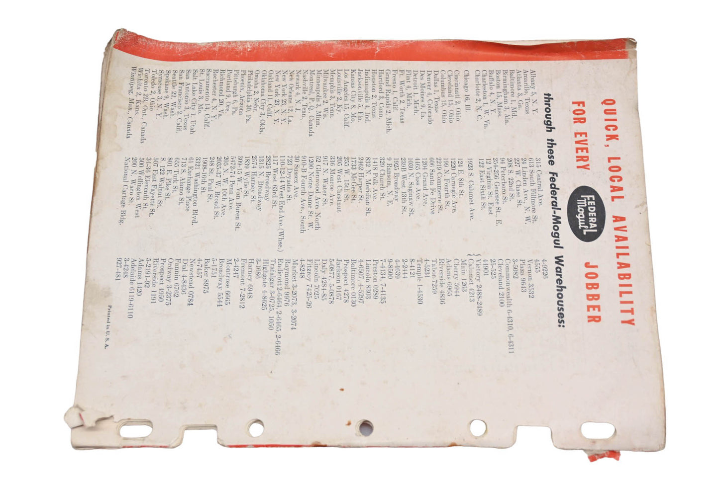 Federal Mogul 49B Jobbers' Catalog