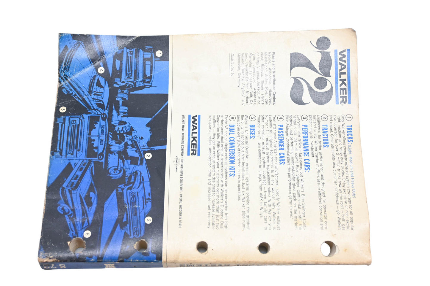 Walker S-72 1972 Exhaust Systems Wholesale Catalog