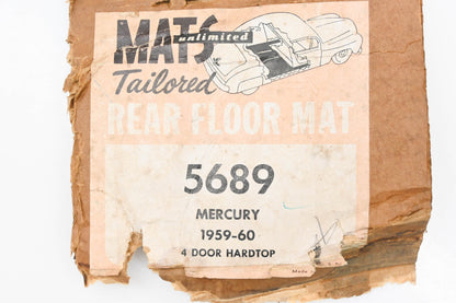 Mats Unlimited 5689 1959-60 Mercury 4-Door Hardtop Rear Floor Mat NOS