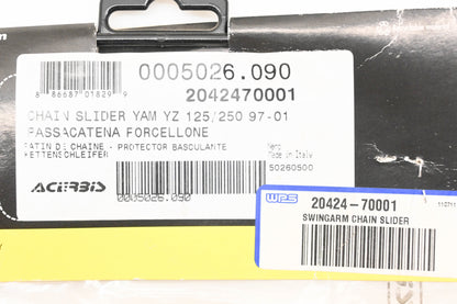 Acerbis 0005026.090, 2042470001, 20424-70001 Black Swingarm Chain Slider NOS
