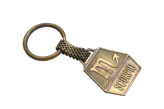 Aftermarket YO048-12 Vintage Scorpio Brass Keychain NOS