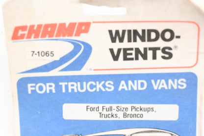 Champ 7-1065 Front Window Chrome Vent Kit NOS